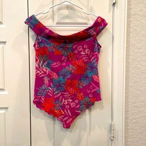 Intimately Free People Floral Fuchsia Woman’s Bodysuit Size:Large Preloved